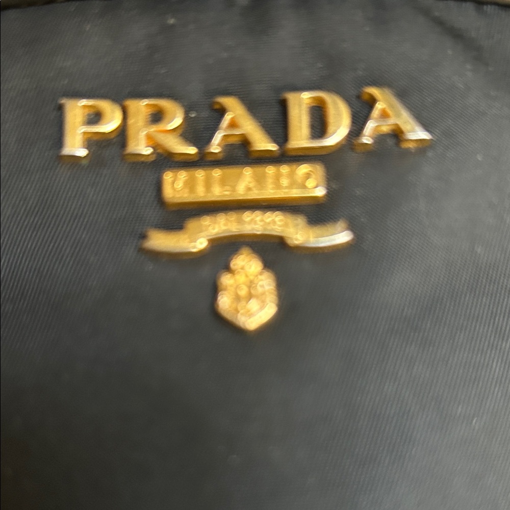 Prada Black Nylon with Gold Logo Hardware